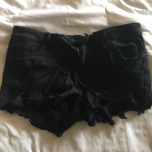 Black Distressed Shorts